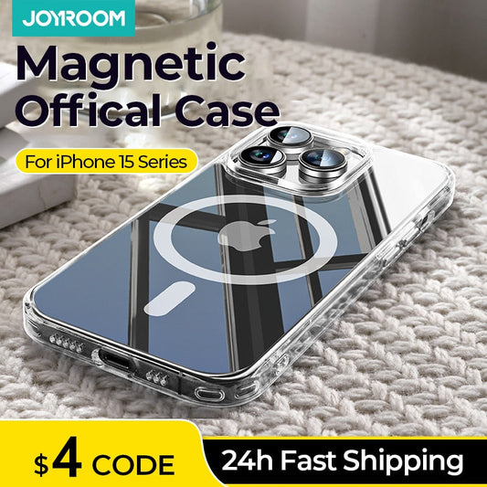 Magnetic Case For iPhone 15-14-13 Slim Thin Phone Case Transparent Cover Magnet Back Cover