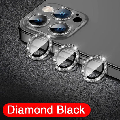 Luxury Metal Frame Glass Camera Lens Protector On Camera Protectors For iPhone 13/12 Series - theroxymob