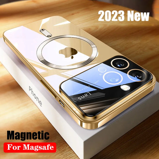 Luxury Magnetic Full Lens Protector Soft Clear Case For iPhone 15 14 13