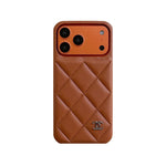 Elegant Leather CC iPhone Case Orange For iPhone 13-17 Series