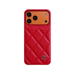 Elegant Leather CC iPhone Case Orange For iPhone 13-17 Series
