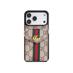 Classic Leather GG iPhone Case With Card Holder And Strap