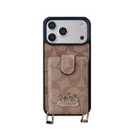 Leather Coach iPhone Case With Wallet And Strap