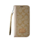 Leather Fold Coach iPhone Case With Wallet And Strap