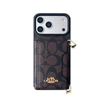 Designer Monogram Wallet Coach Case with Crossbody Strap