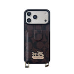 Leather Coach iPhone Case With Wallet And Strap