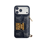 Luxury Louis Vuitton Phone Case with Card Holder and Strap 13-18 Pro & Pro Max