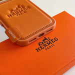 Luxury Hermes Leather Case For iPhone 17 / 16 / 15 / 14