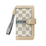 Leather Flip Monogram iPhone Case With Card Holder And Strap