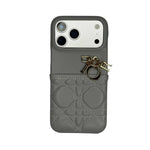 Dior Cannage Quilted Leather Charm Case for iPhone 12-18 Series