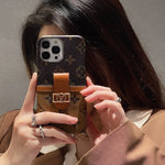 LV CANVAS LEATHER MONOGRAM SECURITY BUTTON FOR IPHONE