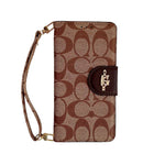 Luxury Leather Coach iPhone Case With Flip Wallet
