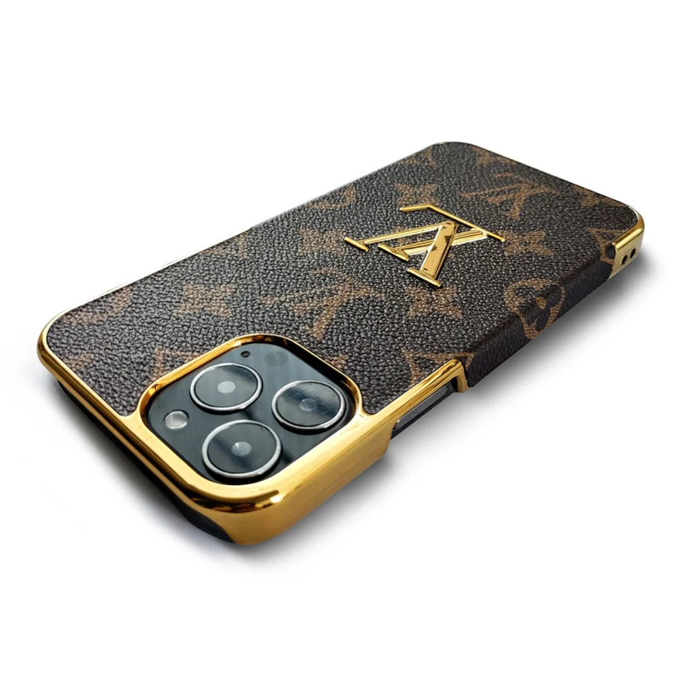 LUXURY LV GOLD BIG LOGO IPHONE CASE