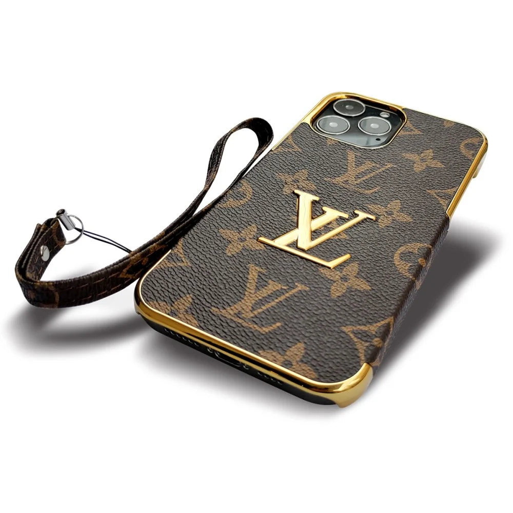 LUXURY LV GOLD BIG LOGO IPHONE CASE