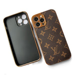 SOFT LUXURY LV IPHONE CASE WITH GOLDEN BORDER