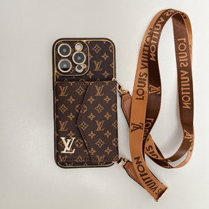 Luxury Monogram Canvas Leather Card Holder iPhone Case