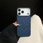 Gucci-Inspired GG Monogram Phone Case – Premium Leather Texture Slim Fit Bumper Case