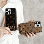 MONOGRAM CANVAS LEATHER PREMIUM ELECTROPLATING FOR IPHONE Roxy New 2
