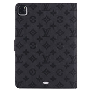 3D Embossed LV Canvas Monogram Holster Apple iPad Flip Cover With Stand Function