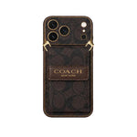 Luxury Leather Coach Phone Case with Wallet for iPhone 12-18 Pro & Pro Max