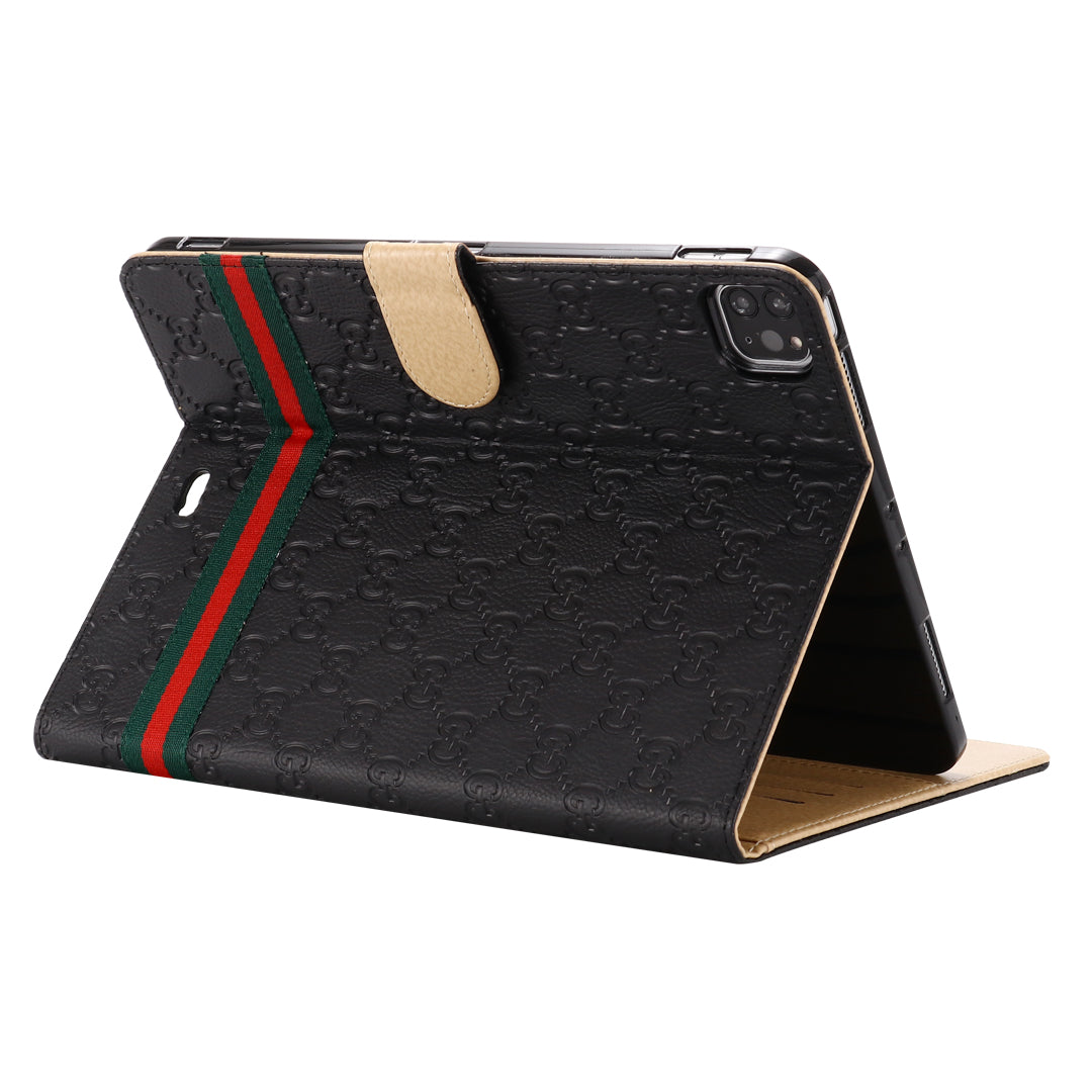 Gucci 3D Embossing Ophidia GG Flip Cover Holster Apple iPad Cases With Stand Function