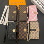 MONOGRAM CANVAS LEATHER WALLET SAMSUNG MOBILE PHONE CASE