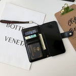 Premium Genuine Leather Monogram Canvas Wallet Card Holder iPhone Case Roxy New 2