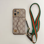 Luxury Monogram Canvas Leather Card Holder iPhone Case