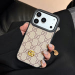 Luxury GG iPhone Case with Interchangeable Camera Lens Frames
