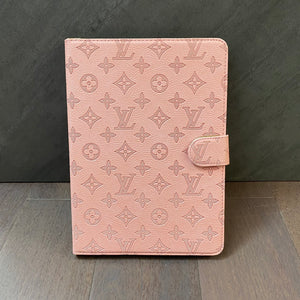 3D Embossed LV Canvas Monogram Holster Apple iPad Flip Cover With Stand Function