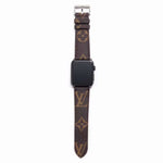 Bracelet de montre Apple Watch classique en cuir et toile à damier avec monogramme LV