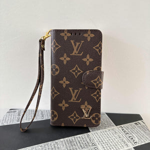 LV MONOGRAM CANVAS LEATHER WALLET SAMSUNG MOBILE PHONE CASE