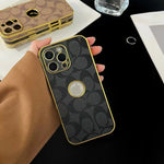 Inspired Luxury Monogram iPhone Case with Gold Trim Roxy New 2