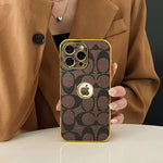 Inspired Luxury Monogram iPhone Case with Gold Trim Roxy New 2