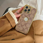 Inspired Luxury Monogram iPhone Case with Gold Trim Roxy New 2