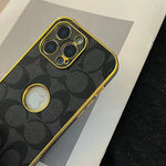 Inspired Luxury Monogram iPhone Case with Gold Trim Roxy New 2
