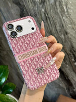 Luxury Dior Case Premium Designer Fabric For iPhone 12-18 Pro & Pro Max