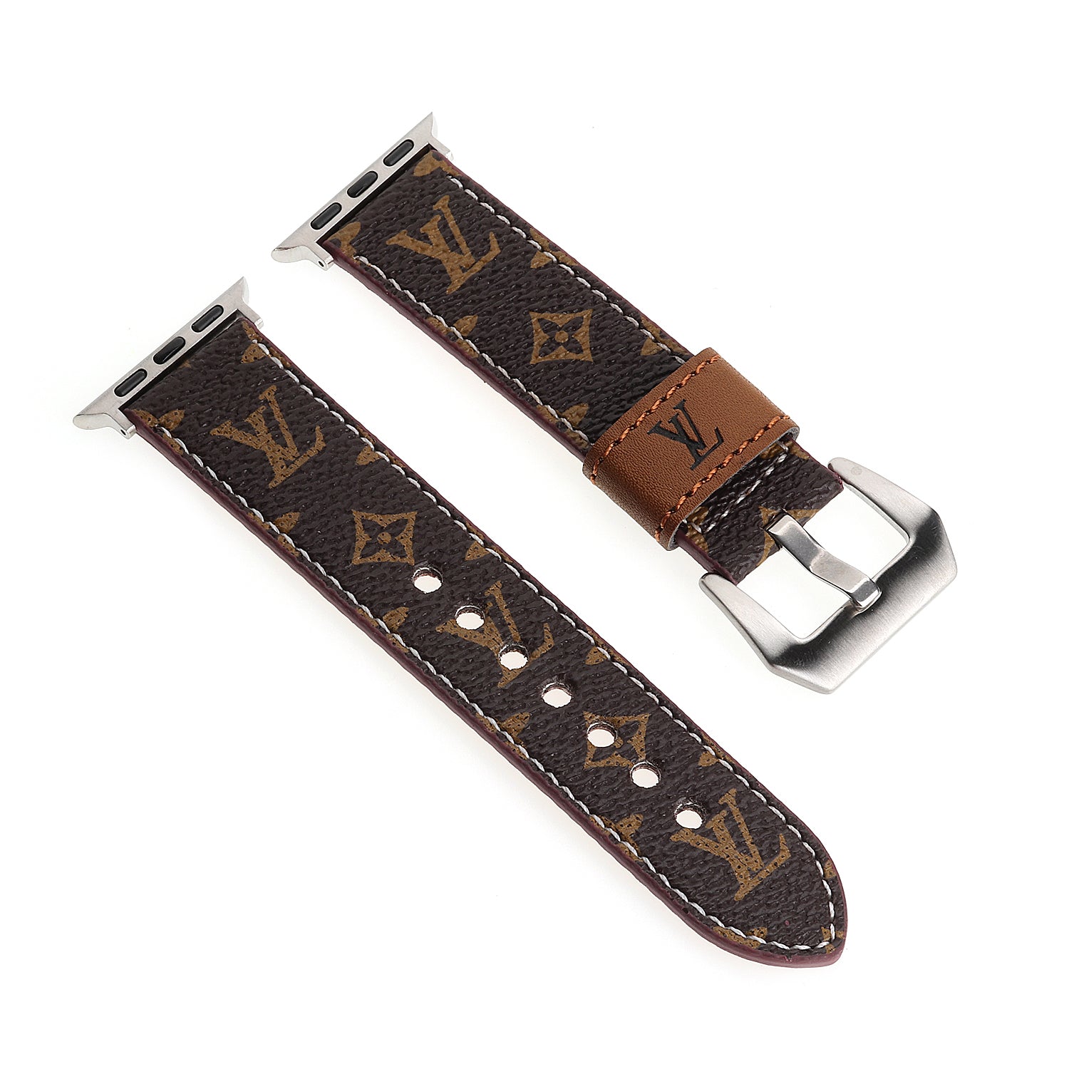 LV LEATHER MONOGRAM CANVAS APPLE WATCH STRAP