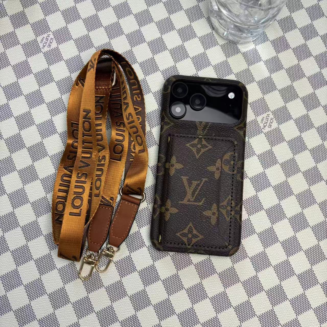 Monogram LV Leather Phone Case For iPhone 17 / 16 / 15 / 14