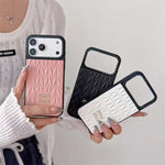 Luxury Matelassé Quilted Leather Phone Case for iPhone 13-18