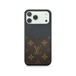 Monogram Leather Phone Case with Card Slot Case for iPhone 13-17