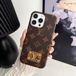 MONOGRAM LEATHER PC HARD BACK CASE FOR IPHONE