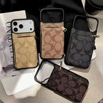Luxury Leather Phone Case with Card Holder For iPhone 12-17