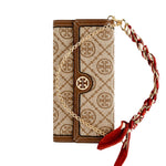 Premium Leather TB Phone Case With Flip Wallet For iPhone 13-18