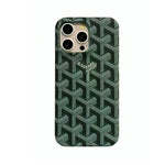 GYD Vintage Monogram Emerald Green Case for iPhone 12-18 Pro & Pro Max