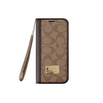 Leather Fold Coach iPhone Case With Wallet And Strap