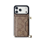 Designer Monogram Wallet Coach Case with Crossbody Strap