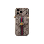 Luxury Classic GG iPhone Case With Card Holder And Strap