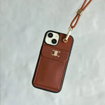 Classic Celine iPhone Case Single Crossbody Brown for iPhone 12-18 Pro & Pro Max