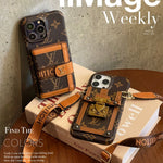 Canvas Leather Wallet Card Holder Crossbody iPhone Case theroxymob